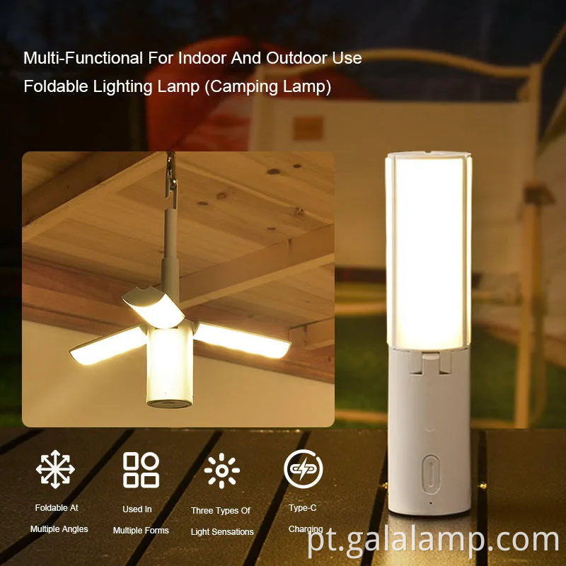 Lâmpada de acampamento inteligente com tecnologia de sensor de movimento